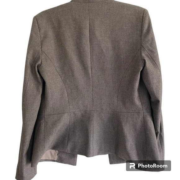 LE Chateau Gray Houndstooth Lined Formal Single Breasted Blazer Size S - Picture 2 of 9